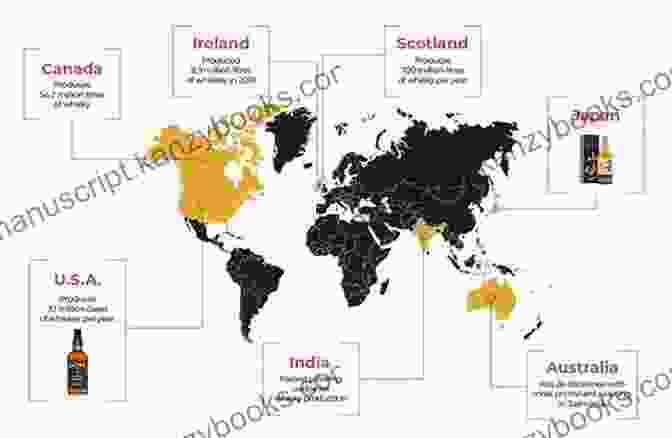 A Map Of The World With Various Whisky Producing Regions Highlighted, Showcasing The Spirit's Global Reach The Whisky Dictionary: An A Z Of Whisky From History Heritage To Distilling Drinking