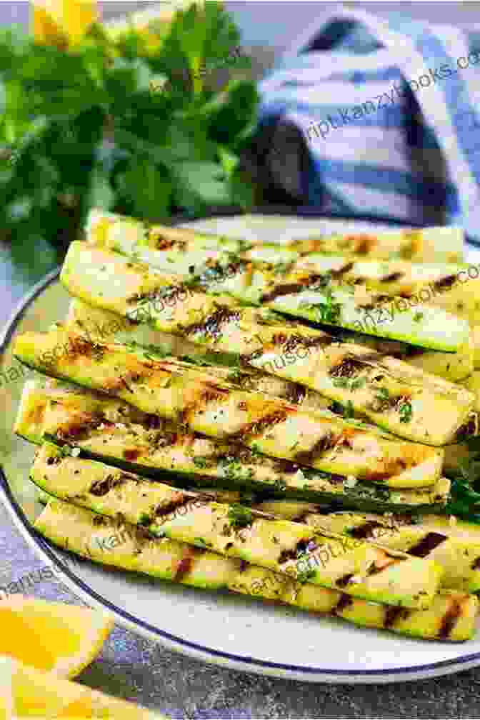 A Plate Of Grilled Zucchini With Garlic And Olive Oil Green Fire: Extraordinary Ways To Grill Fruits And Vegetables From The Master Of Live Fire Cooking