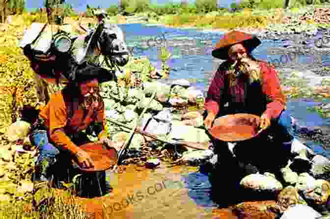 Miners Panning For Gold In A River, Surrounded By Lush Wilderness Gold Rush Michael Johnson